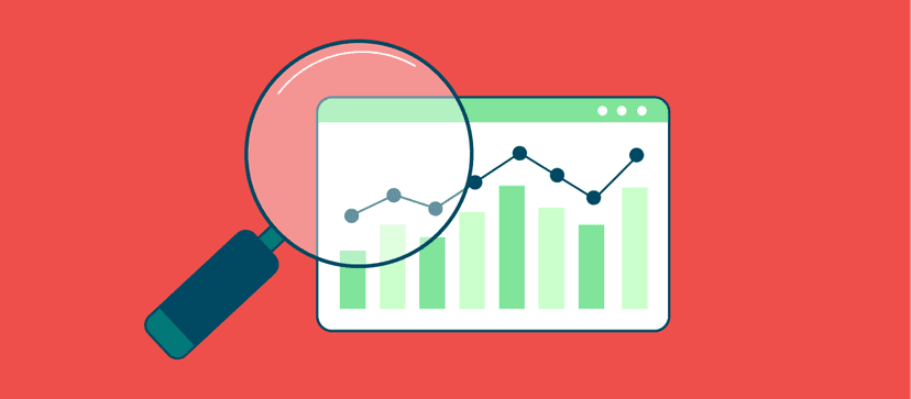 magnifying glass and graph icon